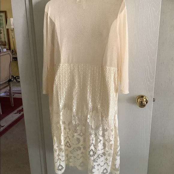 Forgotten Grace sheer jacket or open coverup lightweight crocheted look - Picture 6 of 16